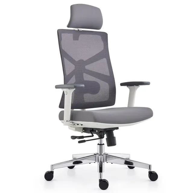 HOLLUDLE Silla de Oficina Ergonómica con Respaldo Adaptativo, Mesa y Silla de Escritorio de Alto Respaldo con Reposabrazos 4D, Profundidad de Asiento Ajustable, Soporte Lumbar y Reposacabezas 2D
