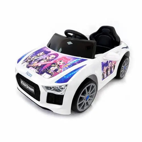 Coche eléctrico Infantil ATAA K-Pop 6V con Mando Parental, Luces y música, Coche niños con Control Remoto y cinturón, 3-4 años - Blanco