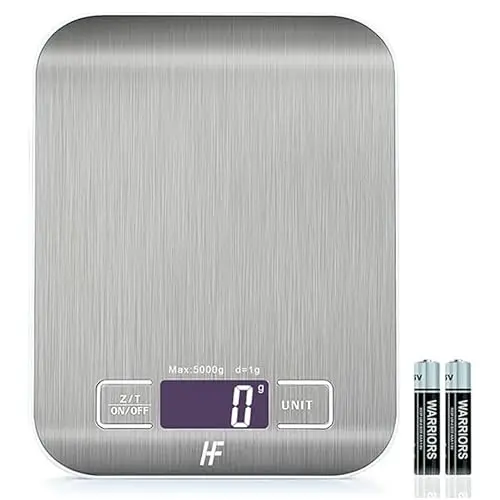 HomeFashion bascula cocina balanza cocina peso de cocina digital Báscula con Pantalla LCD, Acero Inoxidable, Balanza de Alimentos Multifuncional 5 kg/11 lbs