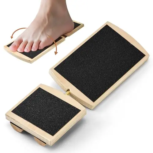 Tabla de Equilibrio de Una Pierna, Entrenador de Tobillo y Pie de Madera, Tabla de Equilibrio de Tobillo, Tabla de Entrenamiento para el Pie para Estiramiento de Tobillo, Corrección de Postura