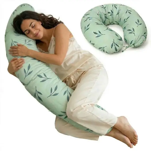 Cojín Embarazada y Almohada para Embarazadas XXL 180 cm – Soporte Firme Que no se Hunde – Cojín de Lactancia Ergonómico – Certificado Oeko-Tex