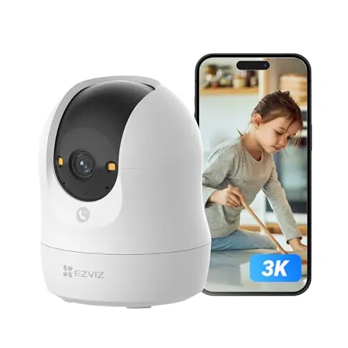 EZVIZ C6N G1 3K Cámara Vigilancia WiFi Interior 360°, Cámara IP Detección de Personas, Visión Nocturna en Color, Audio Bidireccional, Seguimiento con Zoom, Control Remoto, para bebé/Anciano/Negocio
