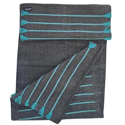 Esterilla de yoga 100% algodón orgánico antideslizante, alfombra ecológica tejida a mano, antideslizante y gruesa (24 x 72 x 5 mm) para fitness diario en casa, cómoda, extralarga