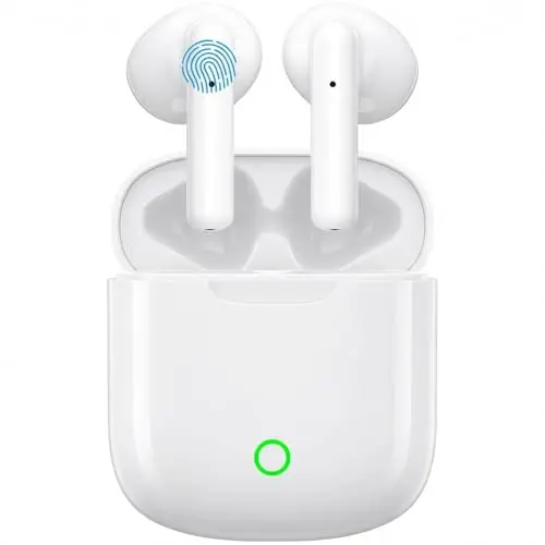 Auriculares Inalámbricos Bluetooth 5.4 HiFi Estéreo, Auriculares Bluetooth con Reducción de Ruido ENC,50H con Graves,Control Táctil,IPX8 Impermeable Deportes Audifonos Inalambricos para iPhone Android