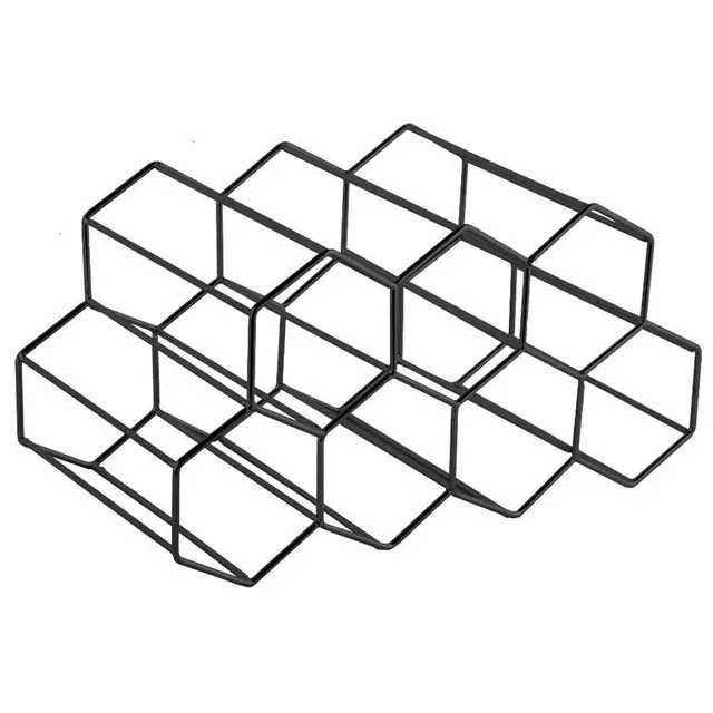 Estante de Vino Independiente, Estante para Vino, Estante para Botellas de Vino de Hierro, Botellero de Metal, Botellero de Pie, para Bar, Bodega, Salón, Cocina, Bodega (Negro)