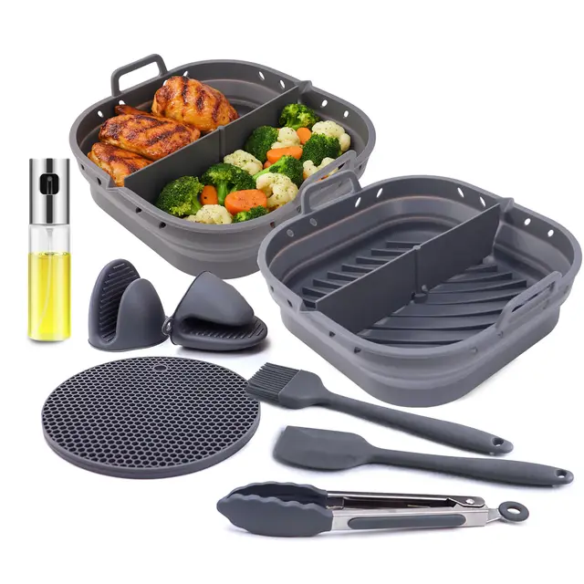 santmar set 8 piezas silicona freidora