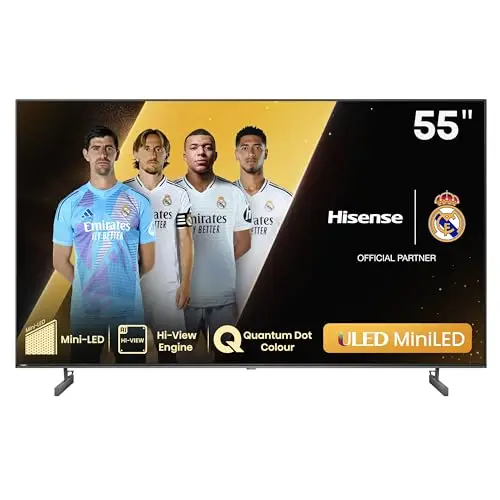 Hisense 55U6NQ - Mini-LED TV, 55 Pulgadas, con Quantum Dot Colour, Full Array Local Dimming, Modo Juego 60 Hz VRR 120 fps, Dolby Vision & Dolby Atmos,AirPlay,Procesador Hi-View Engine (Nuevo 2024)