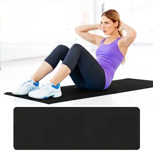 Esterilla de Yoga con Correa, Espuma EVA de Alta Densidad, Doble Cara Antideslizante, Ligera y Plegable, para Pilates y Entrenamiento en Casa, 173x58cm
