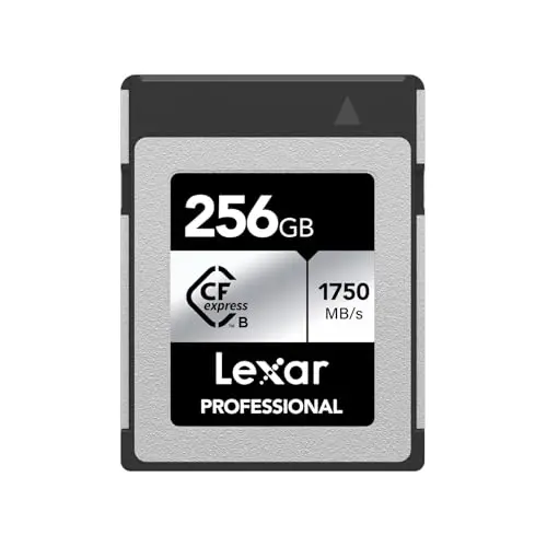 Lexar Professional Silver Series 256GB Tarjeta CFexpress Tipo B, Tarjeta CFe Lectura de hasta 1750 MB/s, Adopta PCIe Gen3x2, Tarjeta de Memoria CF Compatible con DSLR, cámara XQD (LCXEXSL256G-RNENG)