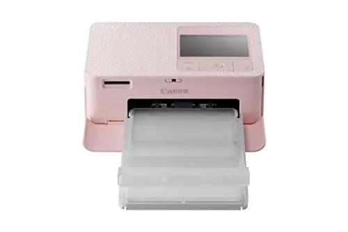 Canon Selphy CP1500 Impresora fotográfica móvil (USB-C, WLAN, inalámbrica, sublimación térmica, 300 x 300 PPP, Ranura para Tarjeta de Memoria de Impresora, aplicación Selphy Photo Layout) Rosa