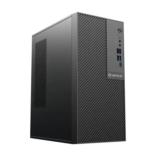 UNYKAch Caja de Ordenador Micro ATX NUMEN 500 Pro Type C, 17 litros con 5 Puertos USB, Compatible con Fuentes ATX, Bahías de 3,5" y Tarjetas Gráficas de hasta 180 mm
