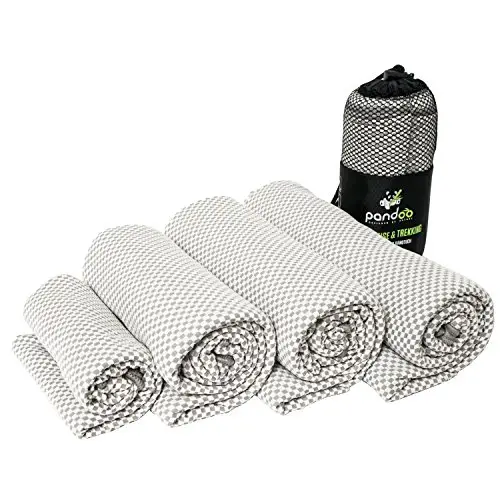 Pandoo Toalla de viaje de bambú ultraligera, muy absorbente, antibacteriana y secado rápido, mejor que las de microfibra habituales, Toalla para deportes, viajes, senderismo y baño, Todos los Tamaños y 5 colores