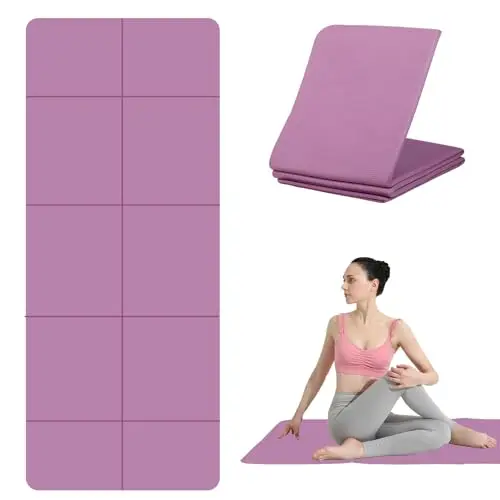 Tapete Yoga - Esterilla Yoga - Colchoneta Plegable - Colchoneta Gimnasia - Yoga Mat TPE 183x61cm, 5mm Antideslizante para Pilates y Viajes