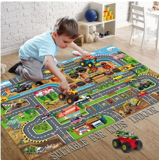 alfombra infantil ciudad carretera
