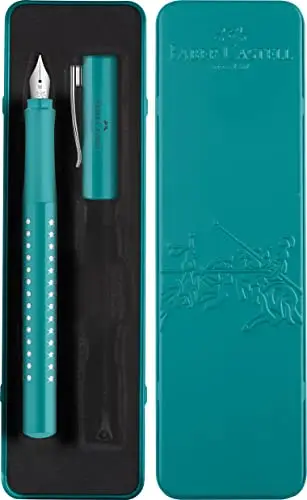 Faber-Castell 201516 - Pluma estilográfica Sparkle, ancho de plumín M, Océano, en estuche de regalo