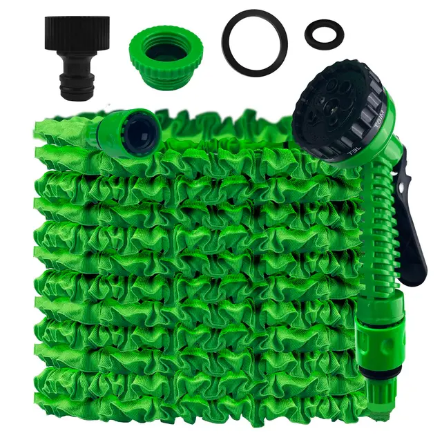 Manguera Jardin Extensible 15 Metros, Manguera Flexible Jardín con Pistola Rociadora 7 Funciones, Garden Hose, Manguera de Riego para Lavado de Coches, Riego de Plantas, Limpieza de Suelos