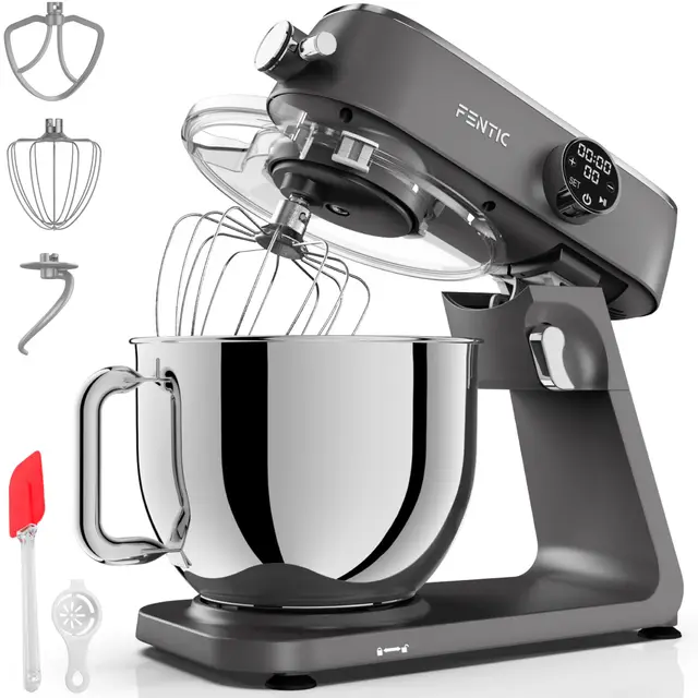 Batidora Amasadora 1800W, Con Bol 7L para Hornear, Mixer con Alloggiamento in Alluminio, Con Batidor, Gancho Amasador y Gancho para Mezclar - Incluye y Accesorios Adicionales