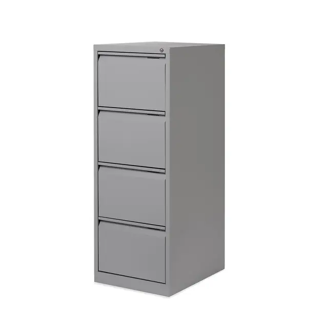 Rocada | Archivador Metálico para Carpetas Colgantes | Armario archivador Muebles Oficina | 4 Cajones| Armarios con Cerradura | 47x62x132 cm - Gris
