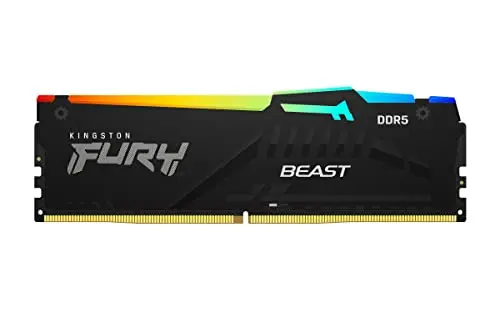 Kingston FURY Beast Negro RGB EXPO 16GB 6000MT/s DDR5 CL30 DIMM Memoria gamer para Ordenadores de sobremesa Kit de 2 - KF560C30BBEAK2-16