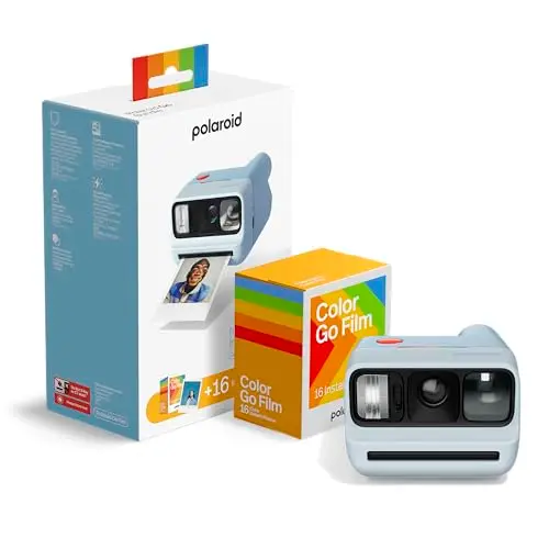 Polaroid - Bundle Instant Camera Go Gen 3 Light Blue + Go Color Film (16 Photos)