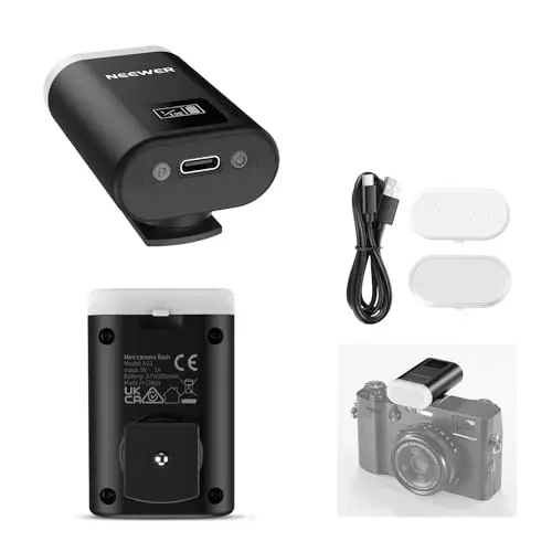 NEEWER Entry Level Version Mini Camera Flash,5600K Fill Light con Pantalla LCD, Compatible con Canon Fujifilm Sony Nikon DSLR Digital Standard Hot Shoe Camera para Fotografía Estudio Iluminación,N12
