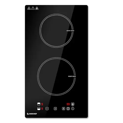 AMZCHEF Placa Inducción 2 Zonas 3700W