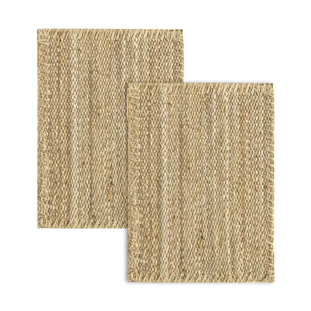 HAMID - Pack 2 Alfombras de Yute Granada 100% Fibra de Yute Natural - Alfombras Suave - Tejida a Mano - Alfombra de Salón, Comedor, Dormitorio, Pasillos, Entrada - Natural (70x50cm) 2uds…