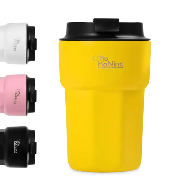 Otto Koning Termo Café 350ml. Taza de Café 100% a Prueba de Fugas, de Acero Inox sin BPA. Vaso Termo Café para llevar, Vaso Térmico para café, agua, té caliente y frío