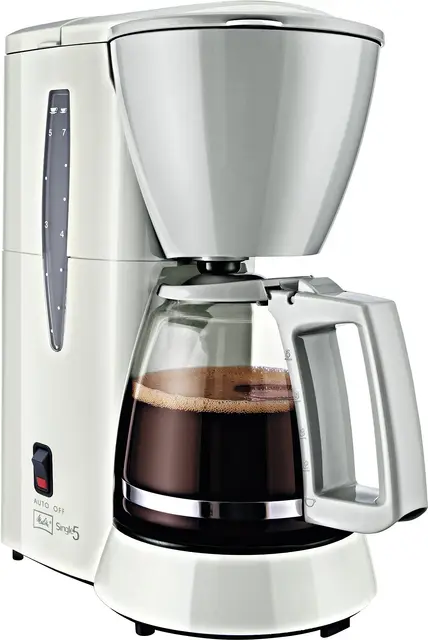 Melitta Cafetera de filtro con jarra de vidrio, Para 5 tazas de café, Single 5, Blanco, M720-1/1