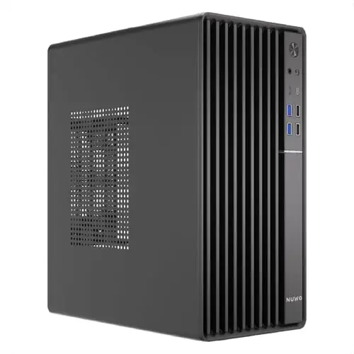 Nuwo Caja de PC compacta QK300 de cuarzo micro-ATX sin fuente de alimentación, compatible con MicroATX y Mini-ITX, refrigeración frontal, USB 3.0 y Type-C, negro