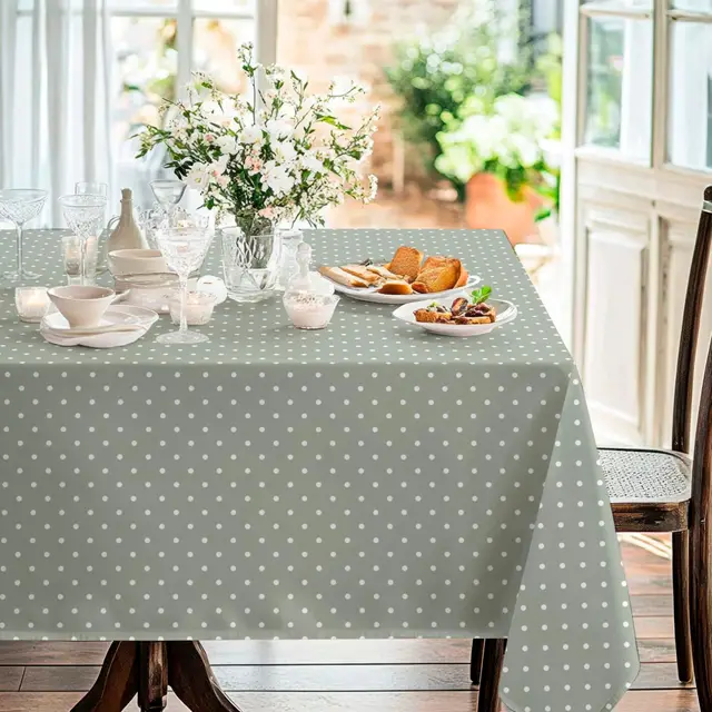 home direct mantel hule lunares verde