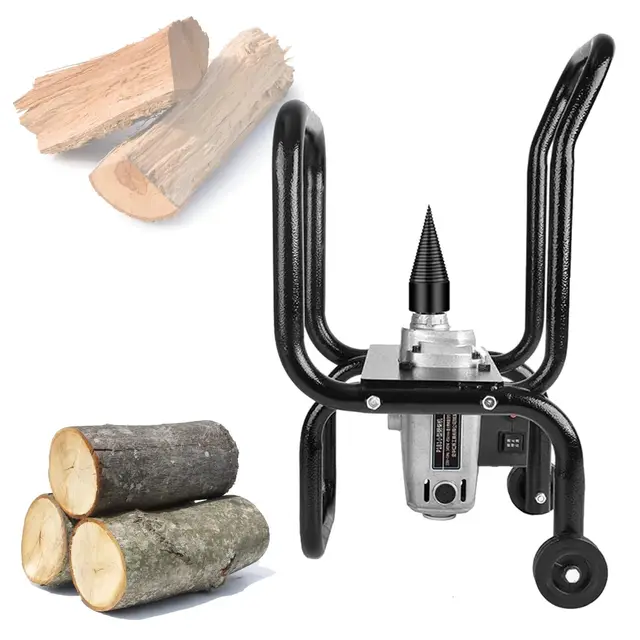 Cortadora eléctrica de madera, máquina de leña totalmente automática, divisor de troncos portátil de 1800 W para chimeneas y hogueras