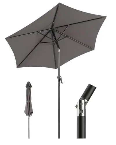 Sekey® sombrilla Parasol para terraza jardín Playa Piscina Patio diámetro 270 cm Protector Solar UV50+