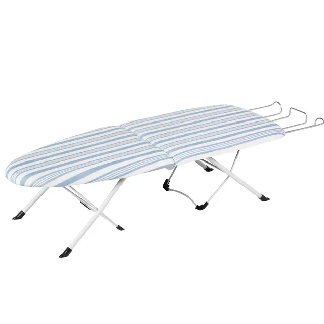 Honey Can Do Tabla de Planchar Plegable de Mesa con Cubierta y Acolchado, Acero Inoxidable, Blanco, 31.49x8.128x42.01 cm