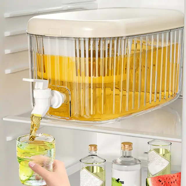 Dispensador De Agua Para Frigorífico, 5.5L Dispensador De Bebidas Con Grifo Para Frigorífico, Dispensadors De Agua De Limón, Recipiente De Bebidas Para Tés, Zumos, Leche, Juice