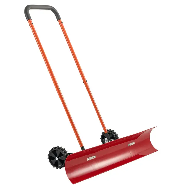 VEVOR Pala Quitanieves de 96 cm con Ruedas, Hoja Angular Bidireccional y Mango Ajustable de 90°, Pala de Plástico para Invierno, Herramienta Portátil para Quitar Nieve en Carreteras y Jardines