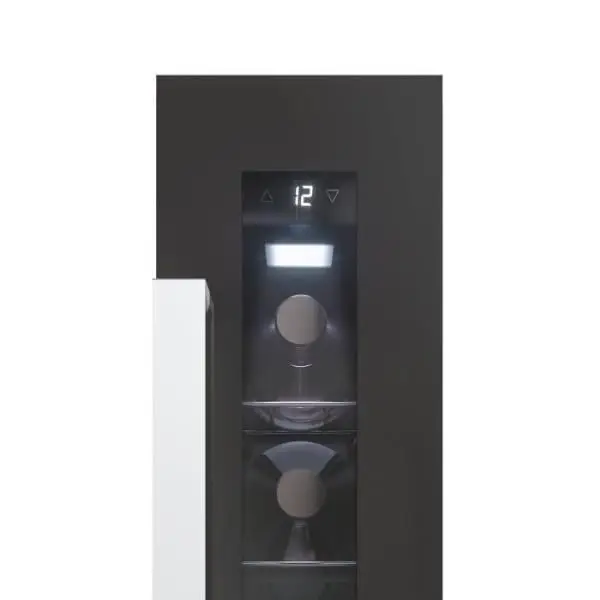 CANDY DiVino CCVB 15/1, Vinoteca Integrable Estrecha, 20L, 7 Botellas, Puerta Reversible, 6 Baldas, Tratamiento Anti-UV, Compresor Antivibraciones, LED, Temperatura 5º a 18º, 39DB, Clase C, Negro