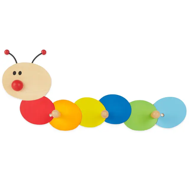 bieco perchero niños oruga madera