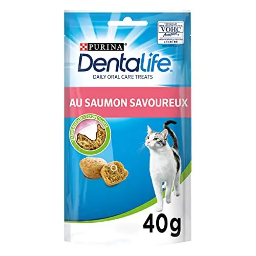 Purina DentaLife Snack de Salmón para Gatos Adultos 8x40 g