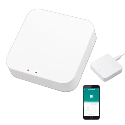 Puerta de Enlace Inteligente Multimodo: ZigBee 3.0 y Bluetooth y Hub Mesh, Control Remoto por Aplicación, Puente Inteligente Inalámbrico para Hogar Inteligente Control de Voz a través de Alexa/Google