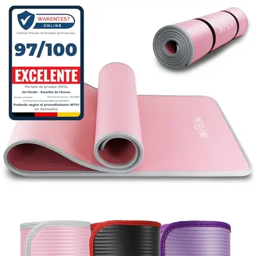 DH FitLife Esterilla de entrenamiento, esterilla deportiva, 183 x 61 x 1 cm, esterilla de gimnasia extra resistente, esterilla de yoga antideslizante y gruesa, alfombrilla de entrenamiento