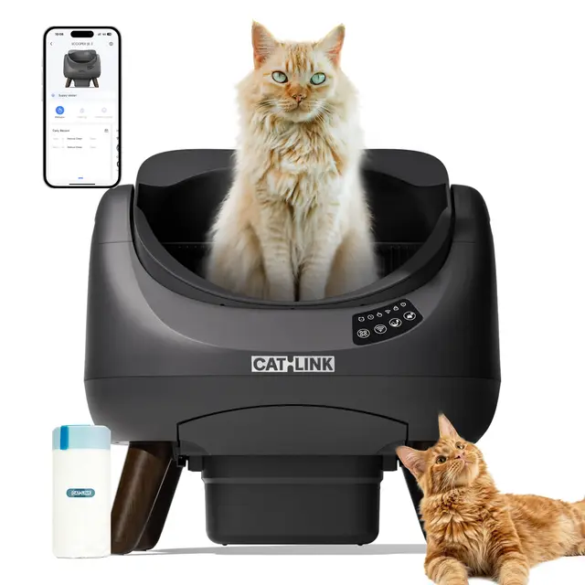CATLINK Arenero Autolimpiable para Gatos, Caja de Arena Automática con Entrada Superior, Wi-Fi 5 GHz, Gran Capacidad 12L, Compatible con Todo Tipo de Arenas, Ideal para Hogares con Varios Gatos