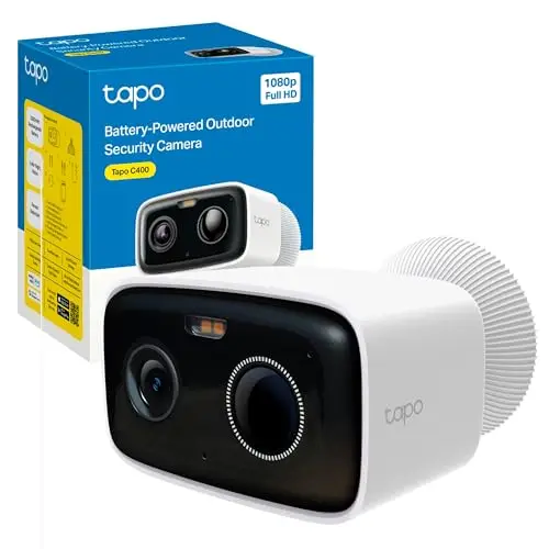 Tapo C400 - Cámara WiFi Externa FHD inalámbrica, batería de 5200 mAh hasta 180 días, cámara de vigilancia, visión Nocturna a Color, detección de Personas, Alarma Sonora y Luminosa, IP65