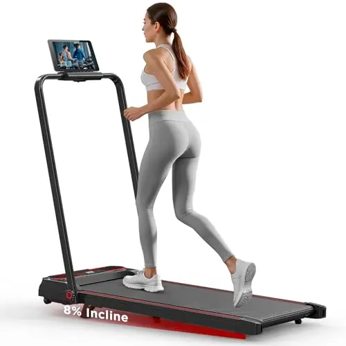 3 en 1 Cinta de Correr Plegable con Inclinación de 8%, 2.5HP Cinta de Correr Electrica para el Hogar Debajo del Escritorio, Control Remoto,Pantalla LED