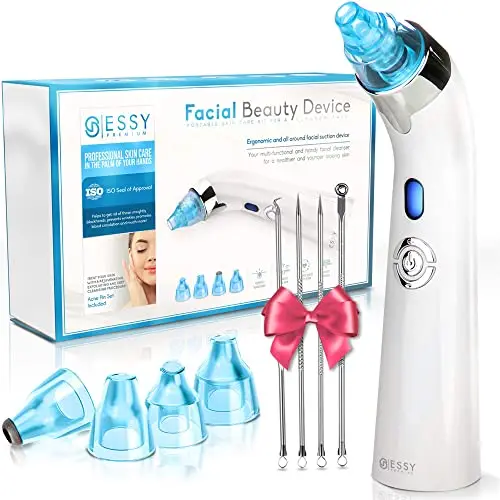 Essy Limpiador de Poros Succionador de Puntos Negros y Espinillas Extractor Puntos Negros Removedor Aparato para Quitar Acne Microdermoabrasion Limpia Poros Blackhead Remover Vacuum Pore Cleanser