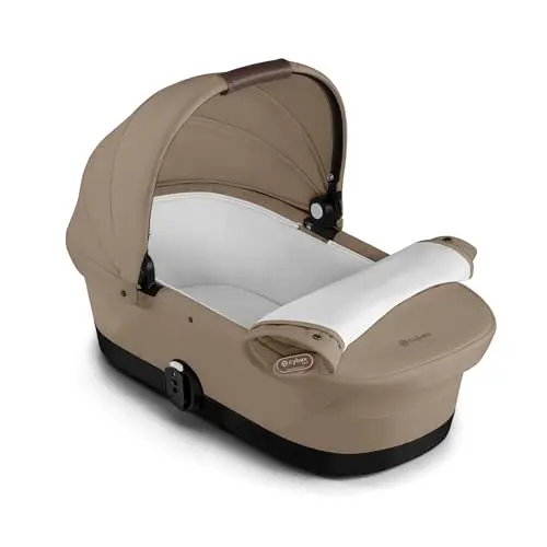 CYBEX Capazo de cuna GAZELLE S dorado, desde el nacimiento hasta los 6 meses aprox. (máx. 9 kg), para CYBEX Gazelle S y e-Gazelle S, Almond Beige