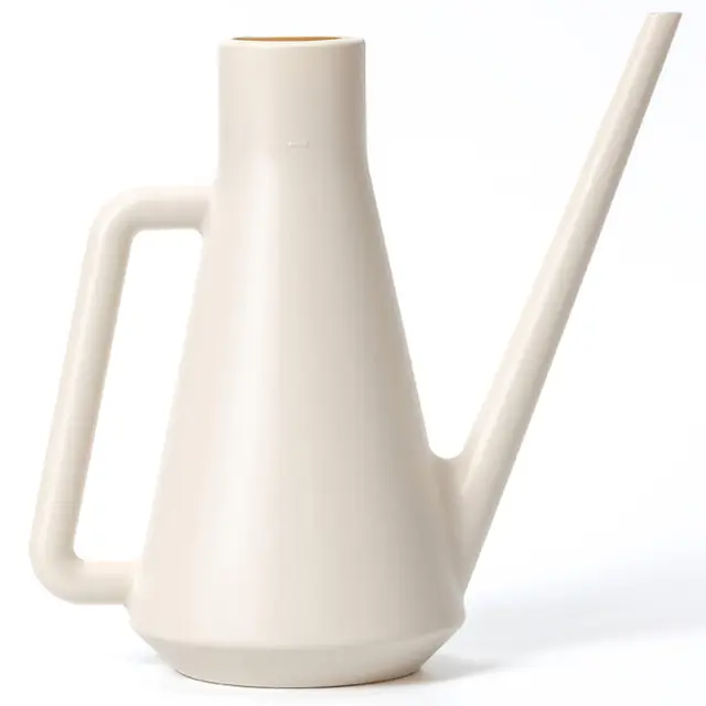 Plastia Regadera Pequeña para Plantas de Interior 1,8 L – Regadera Plantas con Pico Largo para Riego Fácil – Regaderas Jardín de Plástico Reciclado, Marfil