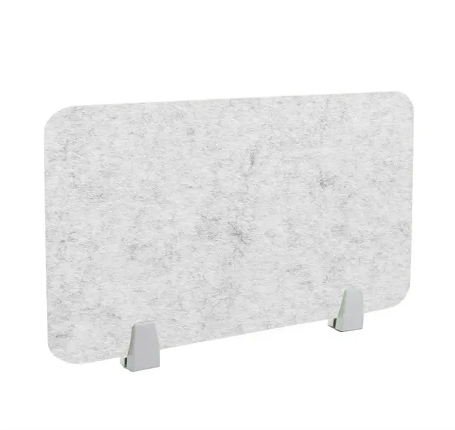 Icegrey Separador acústico de Escritorio, Panel de privacidad extraíble con absorción de Sonido con 2 Clips para oficinas, bibliotecas, aulas, Gris Plateado, 60x40cm