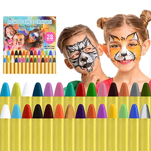 acwoo 28 colores set pintura facial