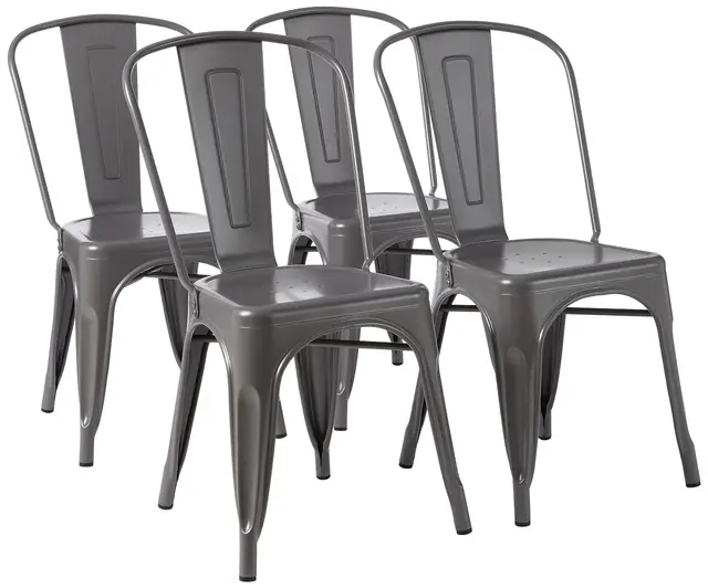 amazon basics silla metal apilable pack